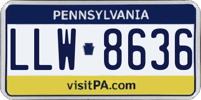 PA license plate LLW8636