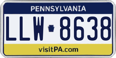 PA license plate LLW8638