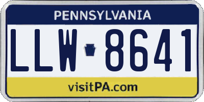 PA license plate LLW8641