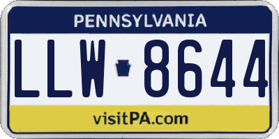 PA license plate LLW8644