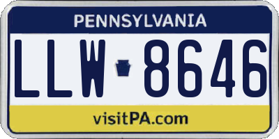 PA license plate LLW8646