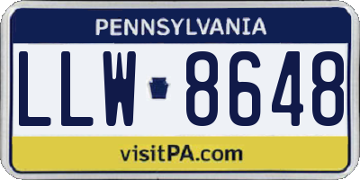 PA license plate LLW8648
