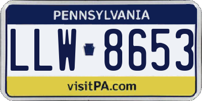 PA license plate LLW8653
