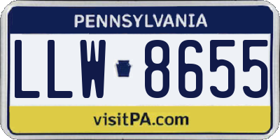 PA license plate LLW8655