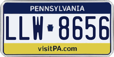 PA license plate LLW8656