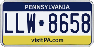 PA license plate LLW8658