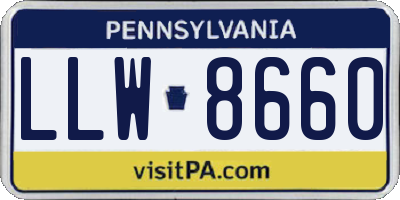 PA license plate LLW8660
