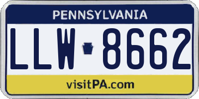 PA license plate LLW8662