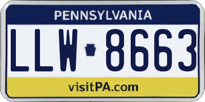 PA license plate LLW8663