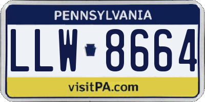 PA license plate LLW8664