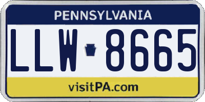 PA license plate LLW8665