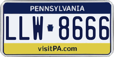 PA license plate LLW8666