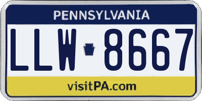 PA license plate LLW8667