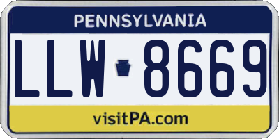 PA license plate LLW8669