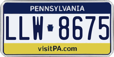 PA license plate LLW8675