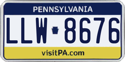 PA license plate LLW8676