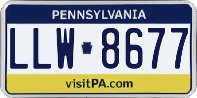 PA license plate LLW8677
