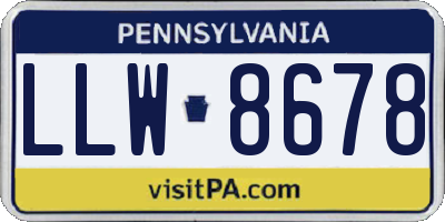 PA license plate LLW8678
