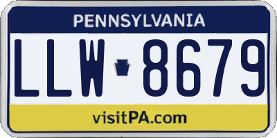 PA license plate LLW8679