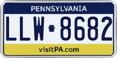 PA license plate LLW8682