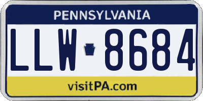 PA license plate LLW8684