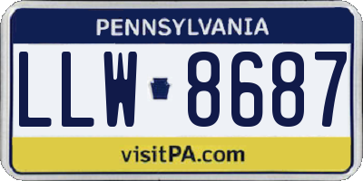 PA license plate LLW8687