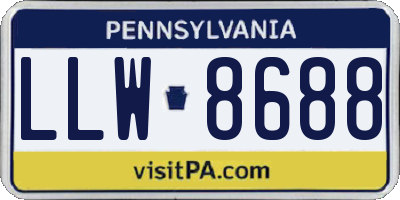 PA license plate LLW8688