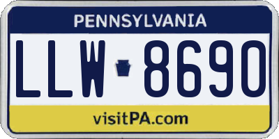 PA license plate LLW8690
