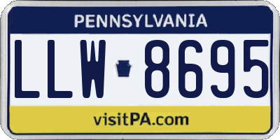 PA license plate LLW8695
