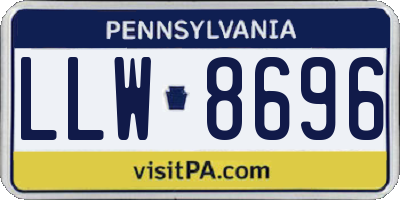 PA license plate LLW8696
