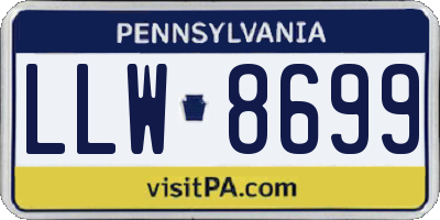 PA license plate LLW8699