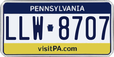 PA license plate LLW8707