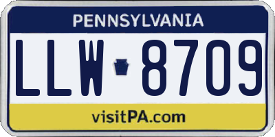 PA license plate LLW8709
