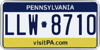 PA license plate LLW8710