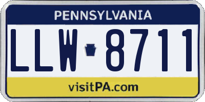 PA license plate LLW8711