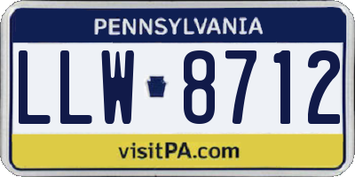 PA license plate LLW8712