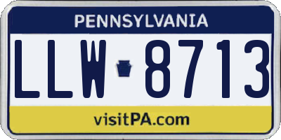 PA license plate LLW8713
