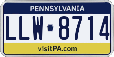 PA license plate LLW8714