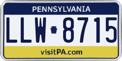 PA license plate LLW8715