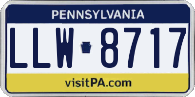 PA license plate LLW8717