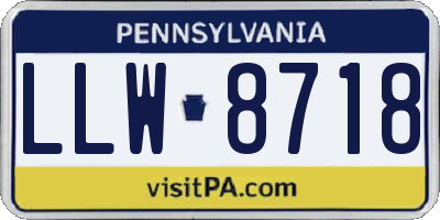 PA license plate LLW8718