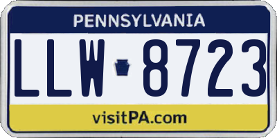 PA license plate LLW8723