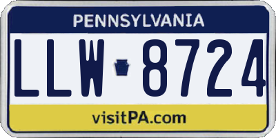 PA license plate LLW8724