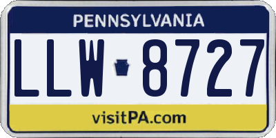 PA license plate LLW8727