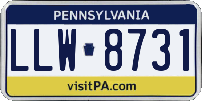 PA license plate LLW8731
