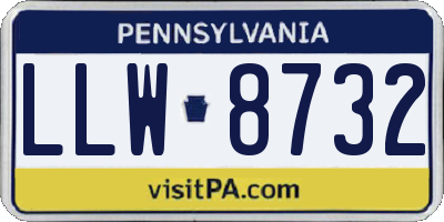PA license plate LLW8732