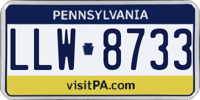 PA license plate LLW8733