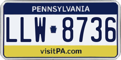 PA license plate LLW8736