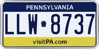 PA license plate LLW8737