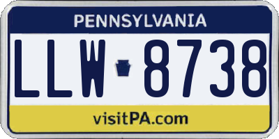 PA license plate LLW8738